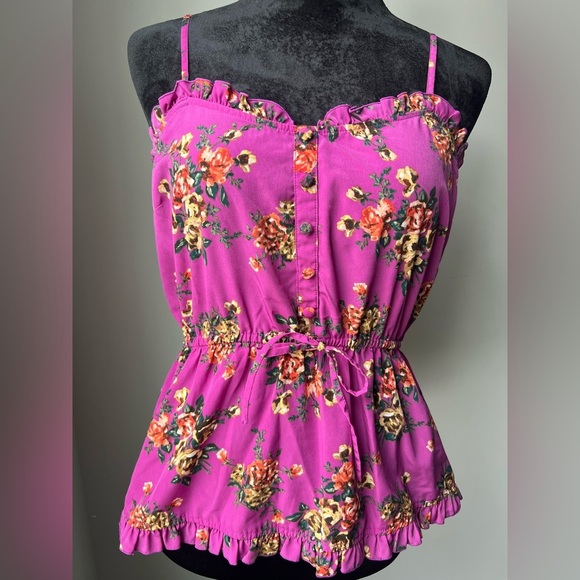 Candie's Vibrant Floral Camisole in Pink - Picture 1 of 9